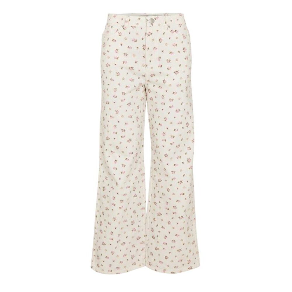 Threadbare Womens/Ladies Soleil Floral Straight Leg Jeans / White